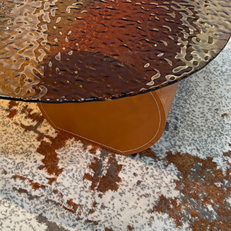 Round Clear Glass Coffee Table Double Pedestal Base 1 Single Cocktail Table