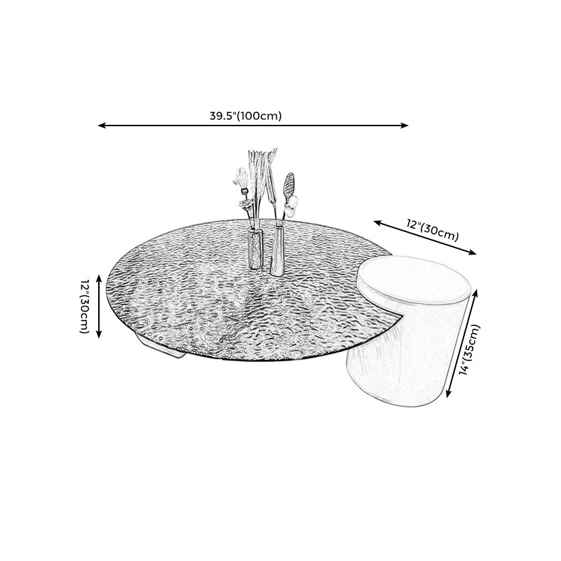 Round Clear Glass Coffee Table Double Pedestal Base 1 Single Cocktail Table