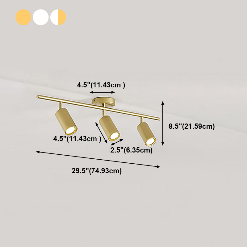 Metal Half Cylinder Flush Ceiling Light Modern Multi-Lights Flush Ceiling Light Fixtures
