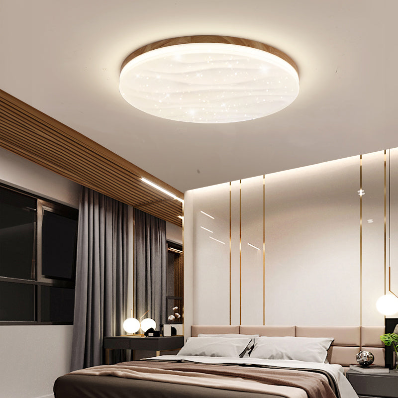 Metal Geométrico Flush Techo Ligero moderno 1-Luz de techo de luz de techo en marrón