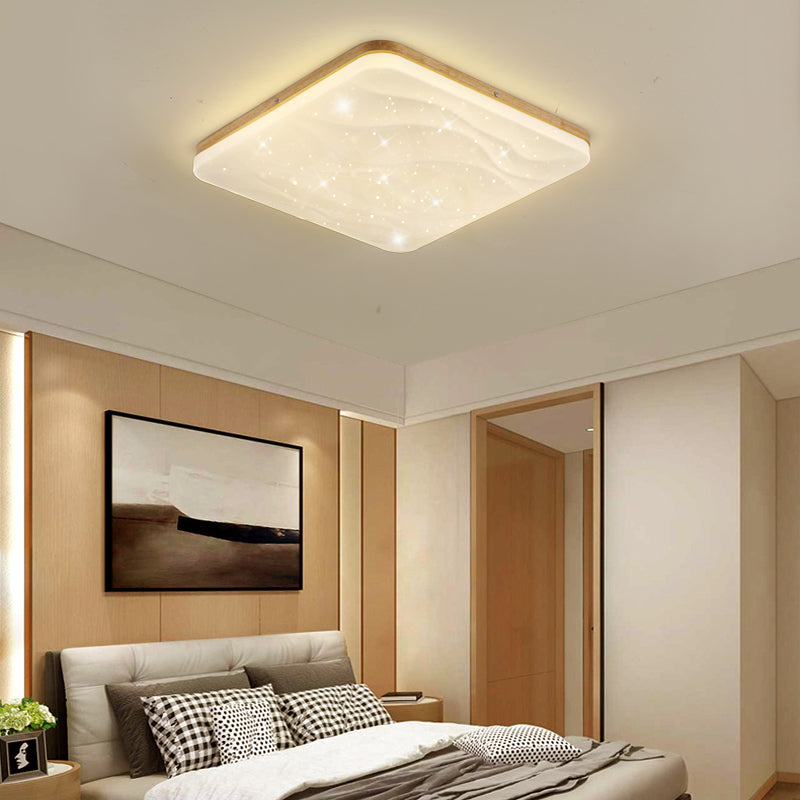 Metal Geométrico Flush Techo Ligero moderno 1-Luz de techo de luz de techo en marrón