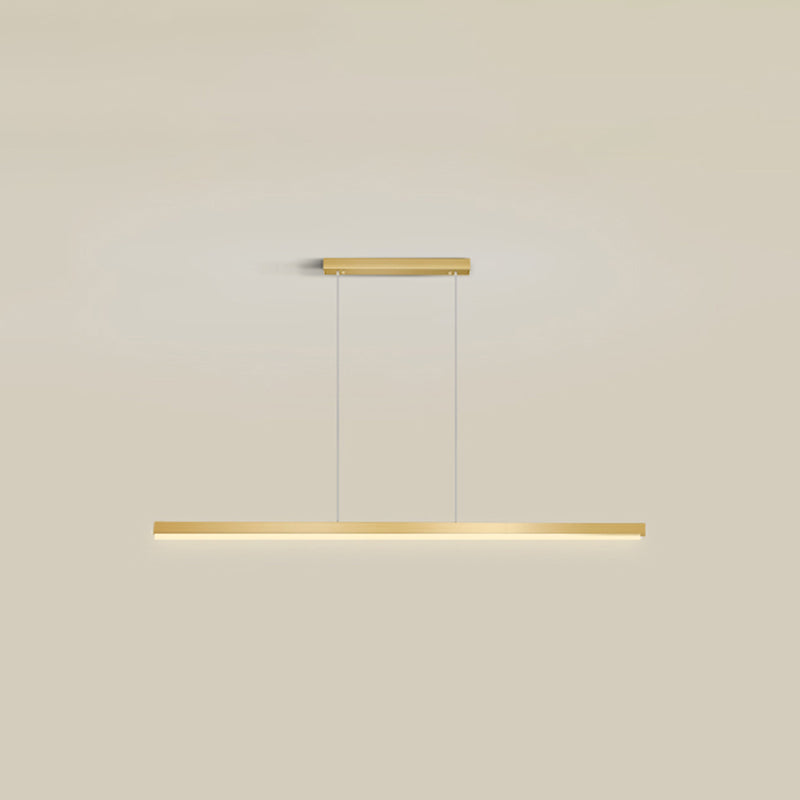 Contemporary Linear Shape Pendant Light Metal 1 Light Pendant Lighting Fixture in Gold