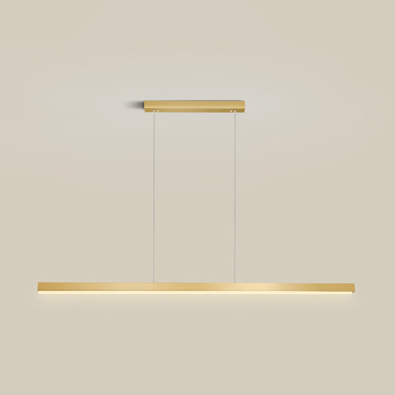 Contemporary Linear Shape Pendant Light Metal 1 Light Pendant Lighting Fixture in Gold
