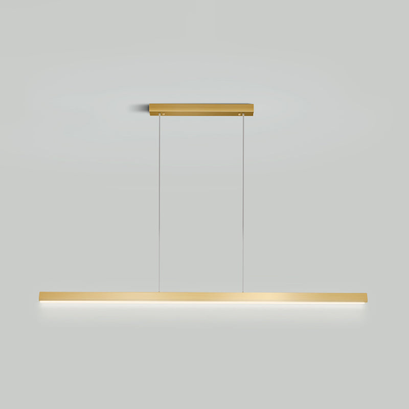 Contemporary Linear Shape Pendant Light Metal 1 Light Pendant Lighting Fixture in Gold