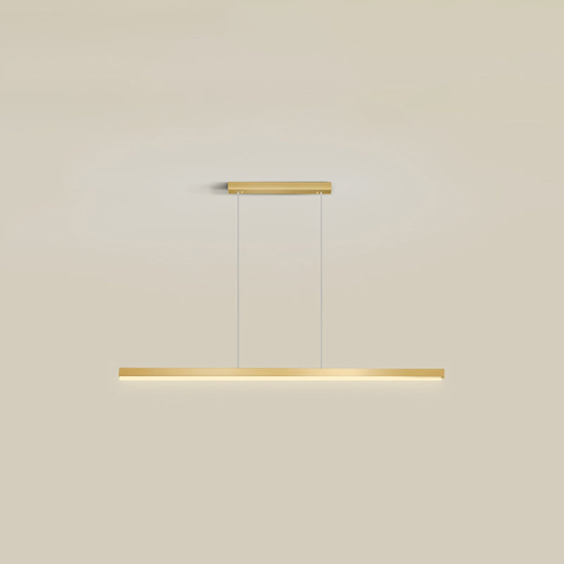 Contemporary Linear Shape Pendant Light Metal 1 Light Pendant Lighting Fixture in Gold