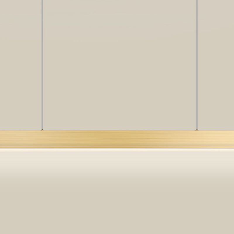 Contemporary Linear Shape Pendant Light Metal 1 Light Pendant Lighting Fixture in Gold