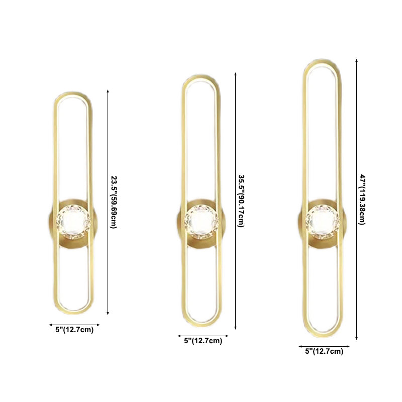 Metal Oval Shade Wall Sconce Modern Style 1 Light Wall Mount Lighting