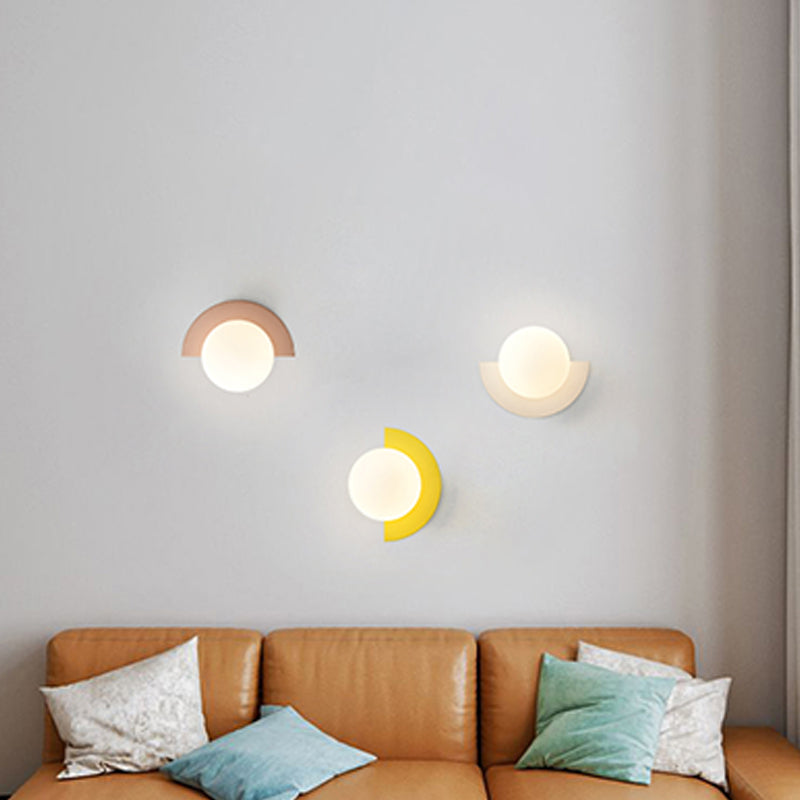 Ball Metal Wall Sconce Modern Nordic Macarons Single Light Wall Mounted Light