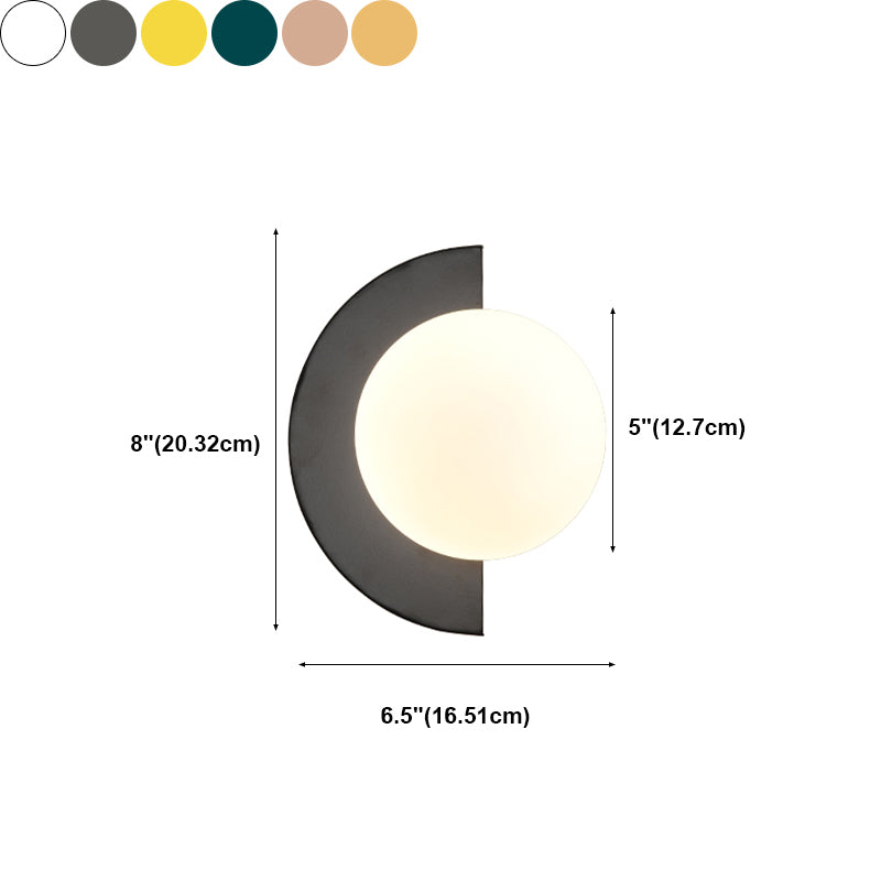 Ball Metal Wall Sconce Modern Nordic Macarons Single Light Wall Mounted Light