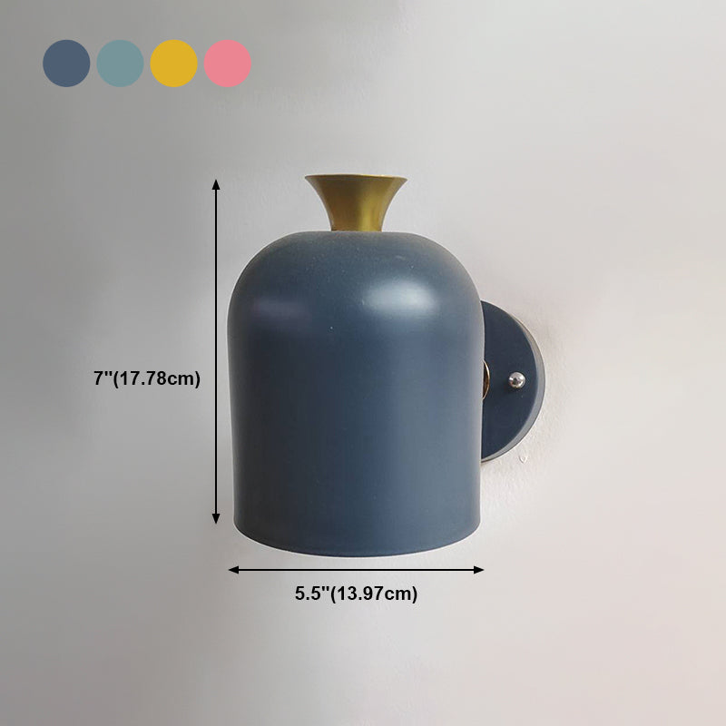 Cylinder Wall Sconce Lighting Modern Style Metal 1 Light Wall Mounted Light