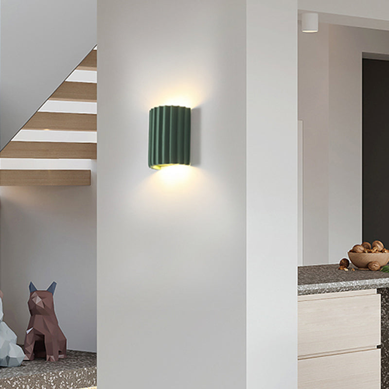 Half-Cylinder Wall Sconce Lighting Modern Style Metal 2 Lights Wall Washer Sconce