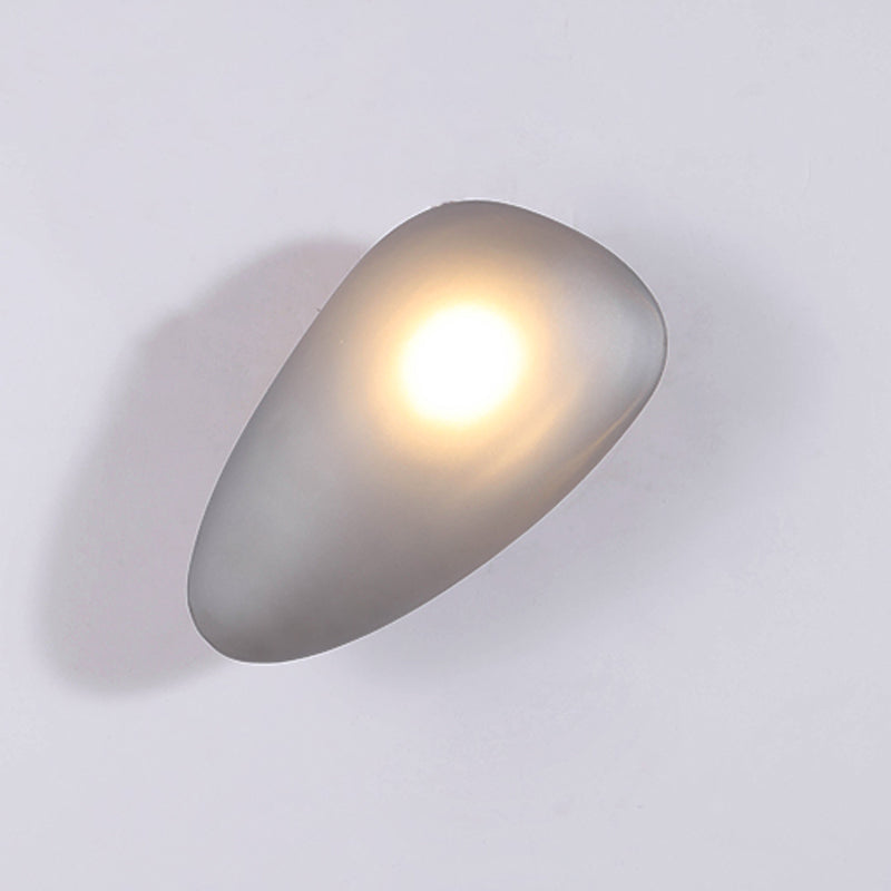 Nordic Style LED Wall Light Cobblestone Shape Wall Lamp with Glass Shade for Living