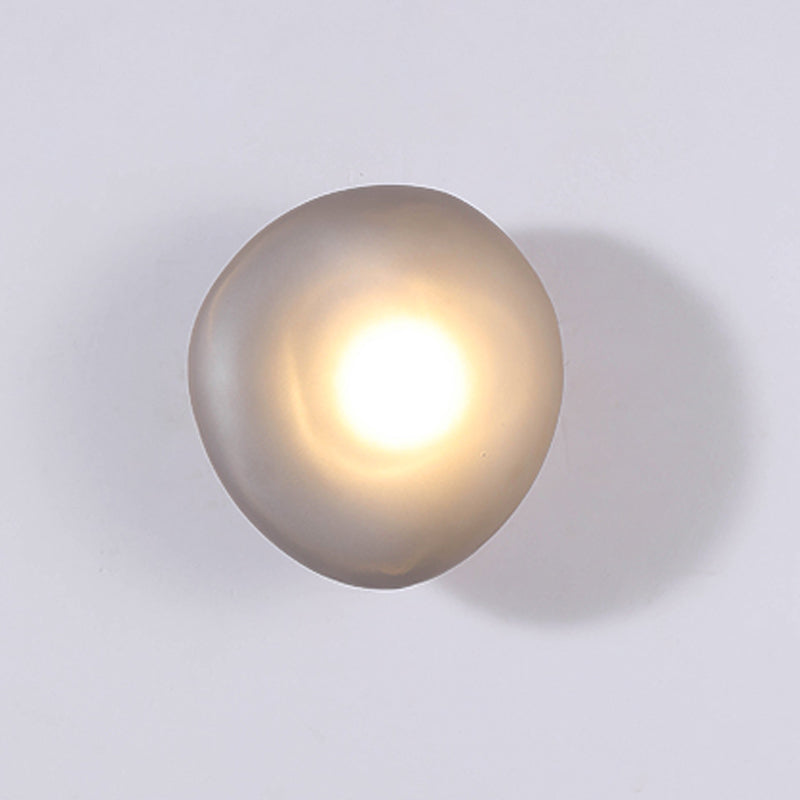 Nordic Style LED Wall Light Cobblestone Shape Wall Lamp with Glass Shade for Living
