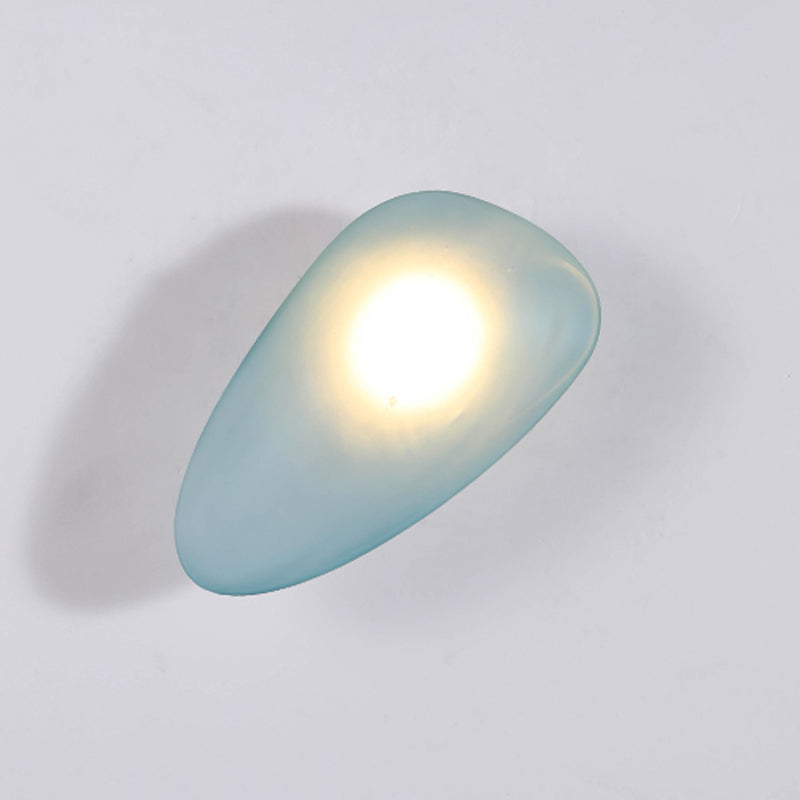 Nordic Style LED Wall Light Cobblestone Shape Wall Lamp with Glass Shade for Living