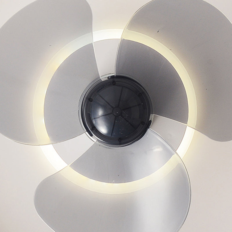 Modern 20" Wide LED Fan Light Metal Round Flush Mount Light for Living Room