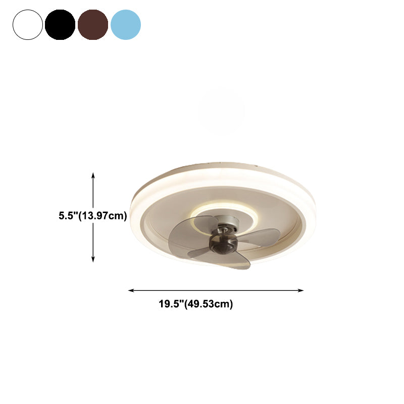 Modern 20" Wide LED Fan Light Metal Round Flush Mount Light for Living Room