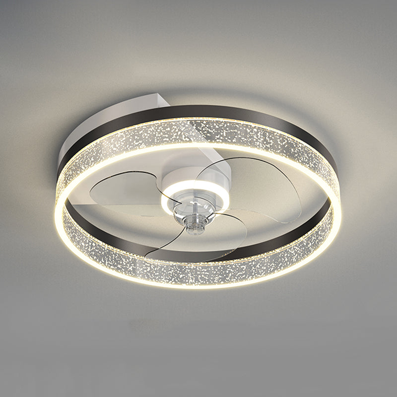 Modern Style LED Fan Light Metal Geometric Flush Mount Light for Living Room