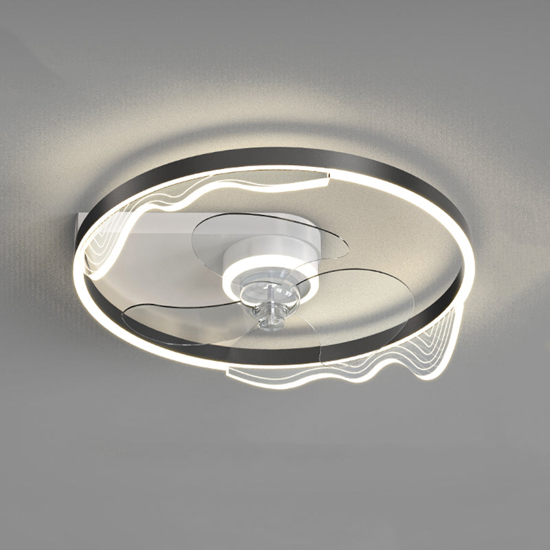 Modern Style LED Fan Light Metal Geometric Flush Mount Light for Living Room