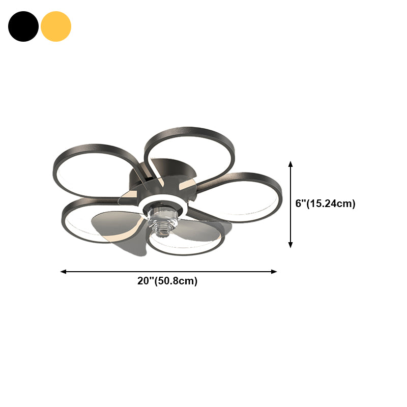 Modern Style LED Fan Light Metal Geometric Flush Mount Light for Living Room