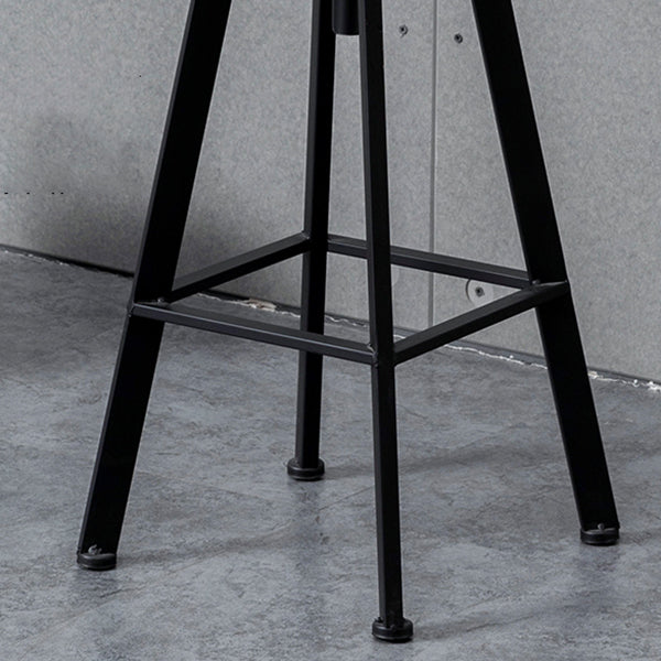 Industrial Style Wood Top Barstool Adjustable Bar Stool for Living Room