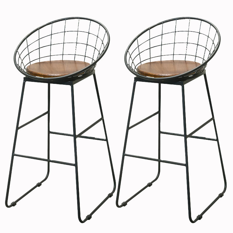 Dining Room Industrial Style Barstool Iron Pedestal Bar Stool with Pedal