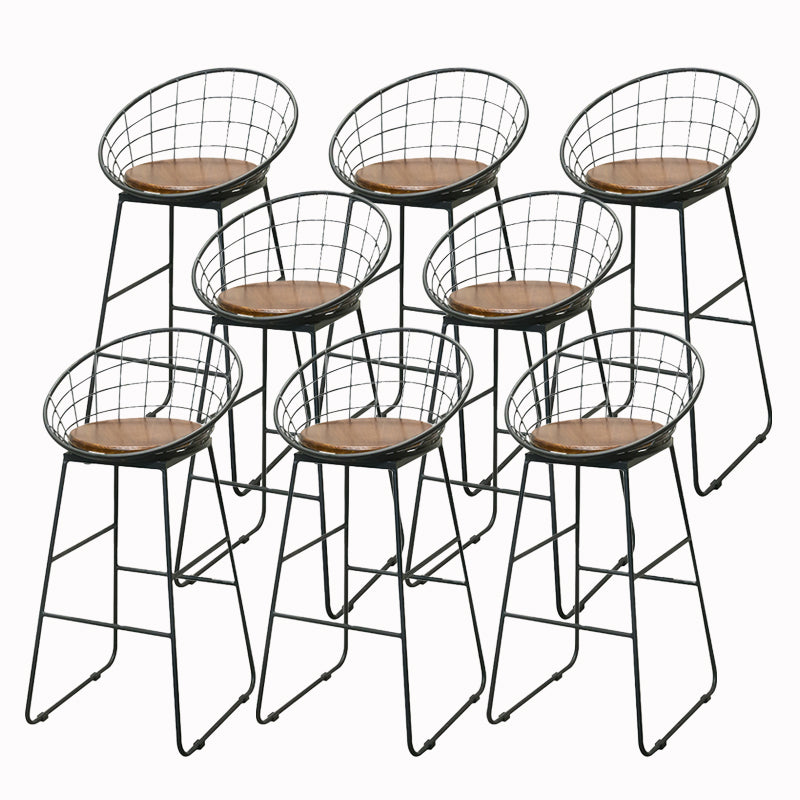 Dining Room Industrial Style Barstool Iron Pedestal Bar Stool with Pedal