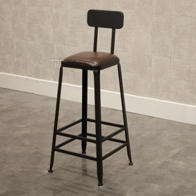 Dining Room Industrial Style Barstool Iron Pedestal Bar Stool with Pedal