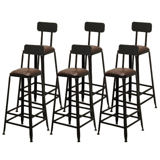 Dining Room Industrial Style Barstool Iron Pedestal Bar Stool with Pedal
