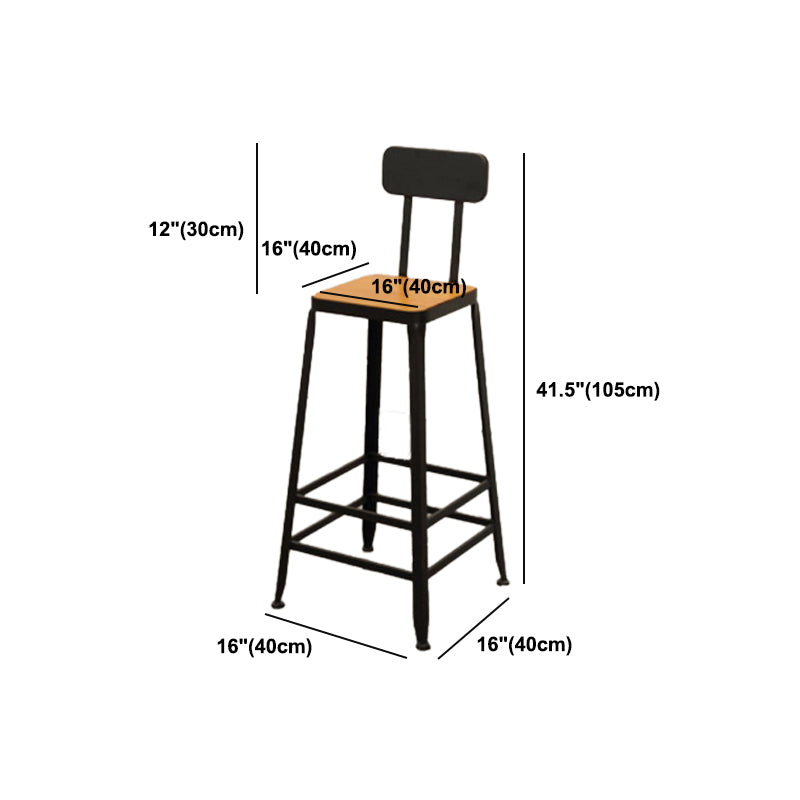 Dining Room Industrial Style Barstool Iron Pedestal Bar Stool with Pedal