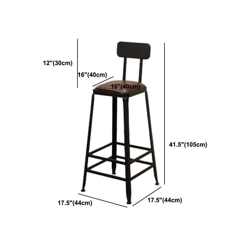 Dining Room Industrial Style Barstool Iron Pedestal Bar Stool with Pedal