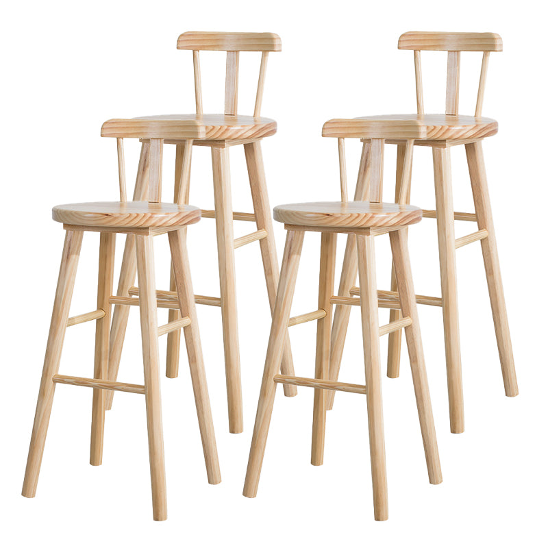 Coffee Shop Modern Simple Barstool Wood 4 Legs Bar Stool with Pedal