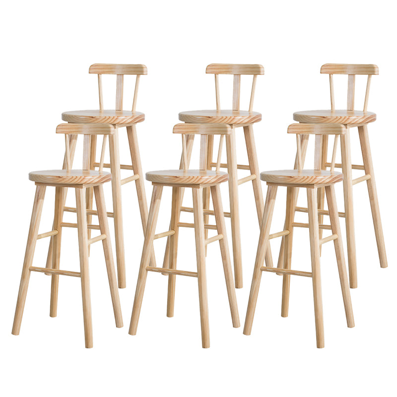 Coffee Shop Modern Simple Barstool Wood 4 Legs Bar Stool with Pedal