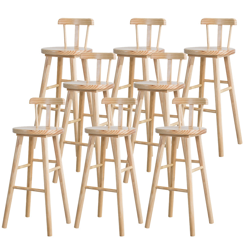 Coffee Shop Modern Simple Barstool Wood 4 Legs Bar Stool with Pedal