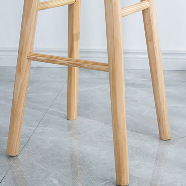 Coffee Shop Modern Simple Barstool Wood 4 Legs Bar Stool with Pedal
