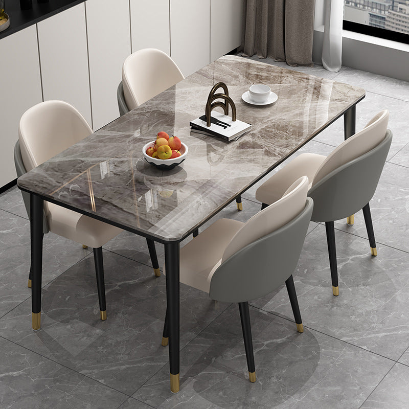 Glam Style Rectangle Sintered Stone Dining Set 1/2/5/7 Pieces Dining Set for Dining Areas