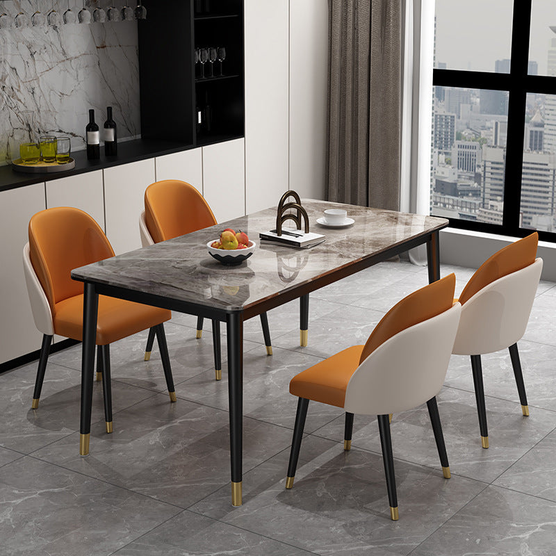 Glam Style Rectangle Sintered Stone Dining Set 1/2/5/7 Pieces Dining Set for Dining Areas