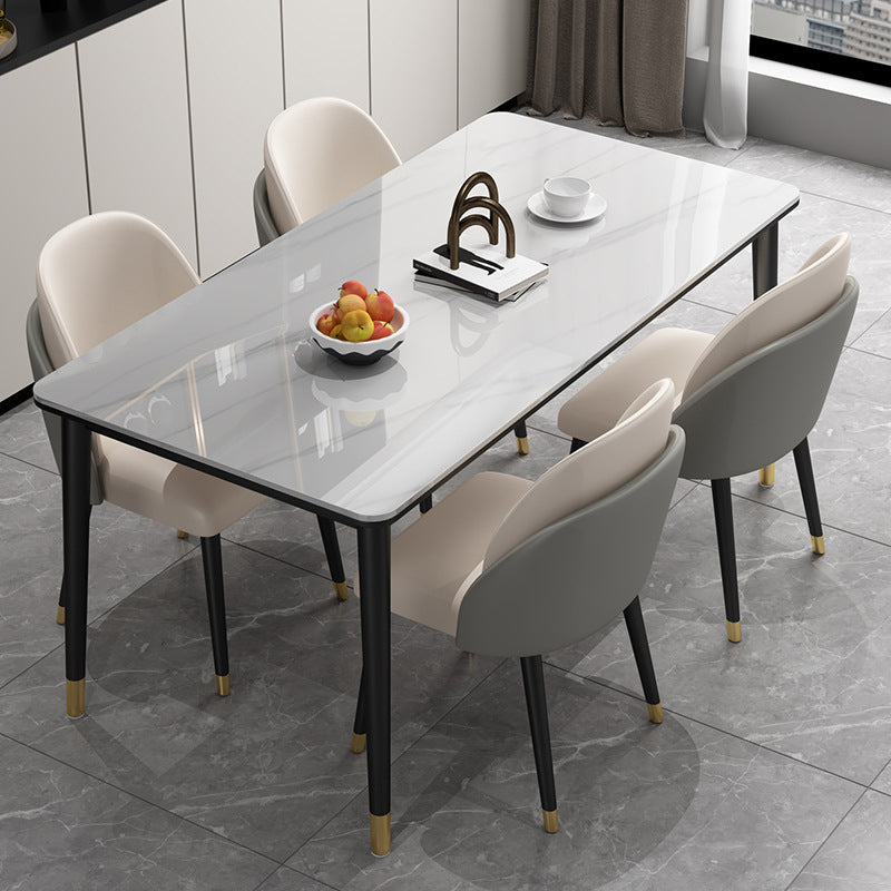 Glam Style Rectangle Sintered Stone Dining Set 1/2/5/7 Pieces Dining Set for Dining Areas
