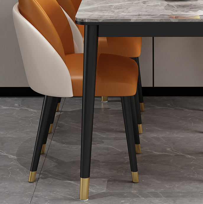 Glam Style Rectangle Sintered Stone Dining Set 1/2/5/7 Pieces Dining Set for Dining Areas