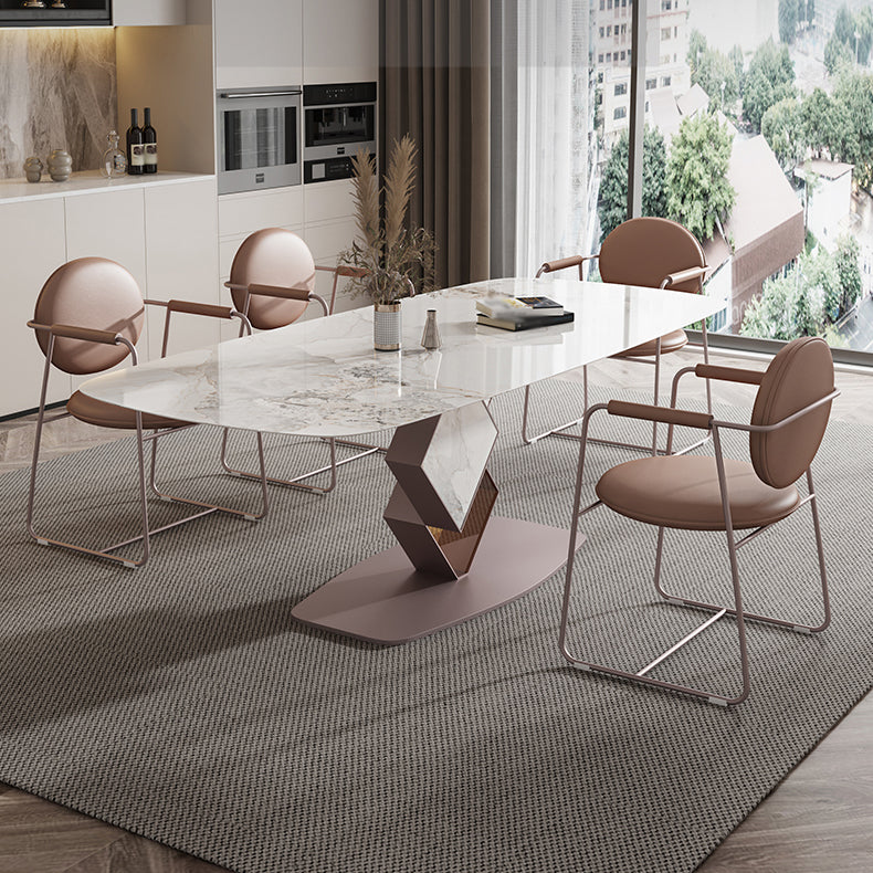 Glam Style Rectangle Sintered Stone Dining Set 1/4/5/7 Pieces Dining Set for Dining Areas