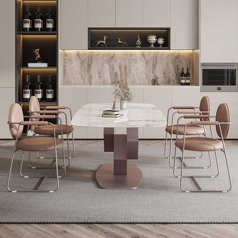 Glam Style Rectangle Sintered Stone Dining Set 1/4/5/7 Pieces Dining Set for Dining Areas