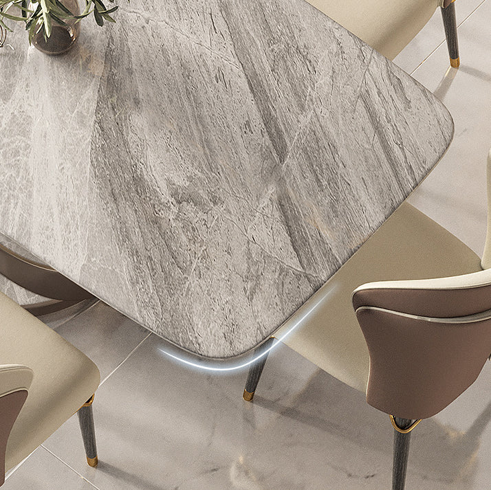 Glam Style Rectangle Sintered Stone Dining Set 1/4/5/7 Pieces Dining Set