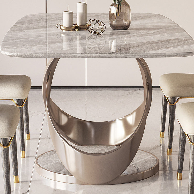 Glam Style Rectangle Sintered Stone Dining Set 1/4/5/7 Pieces Dining Set