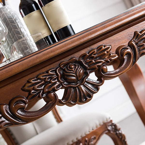 Solid Wood Mid-Century Modern Rectangle Dining Table Rubberwood Top Table for Dining Room