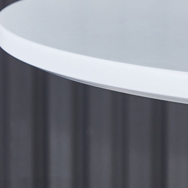 Modern Wood Table for Restaurant Round Table with Metal Pedestal