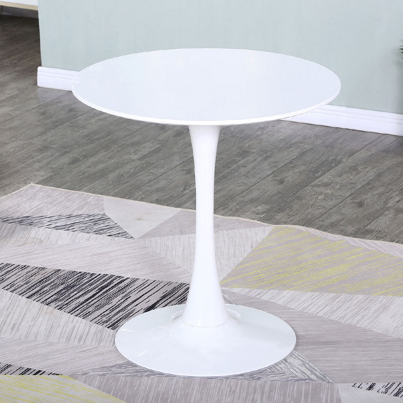 Modern Wood Table for Restaurant Round Table with Metal Pedestal