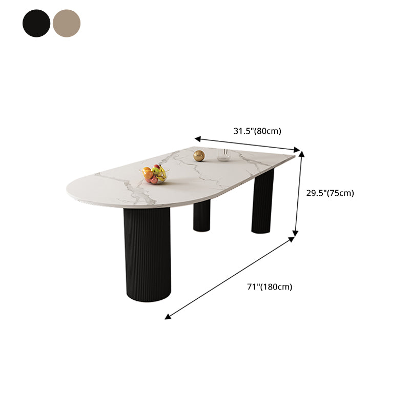 Free Form Sintered Stone Dining Table White Dining Table with Pedestal