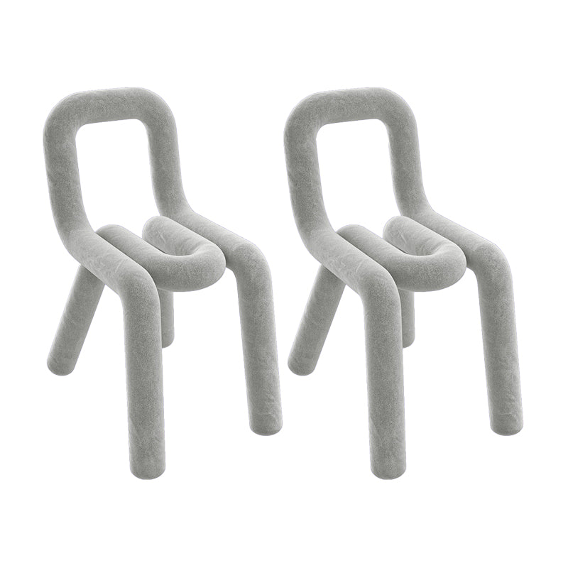 Contemporary Side Chair Velvet Open Back Dining Chair for Indoor