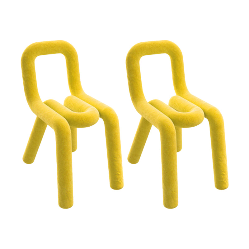 Contemporary Side Chair Velvet Open Back Dining Chair for Indoor