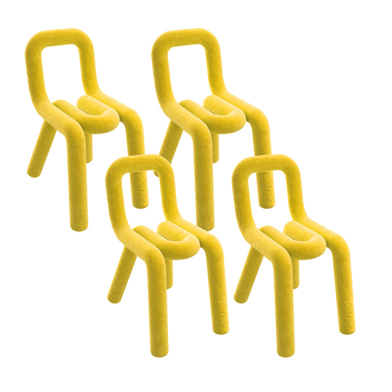 Contemporary Side Chair Velvet Open Back Dining Chair for Indoor