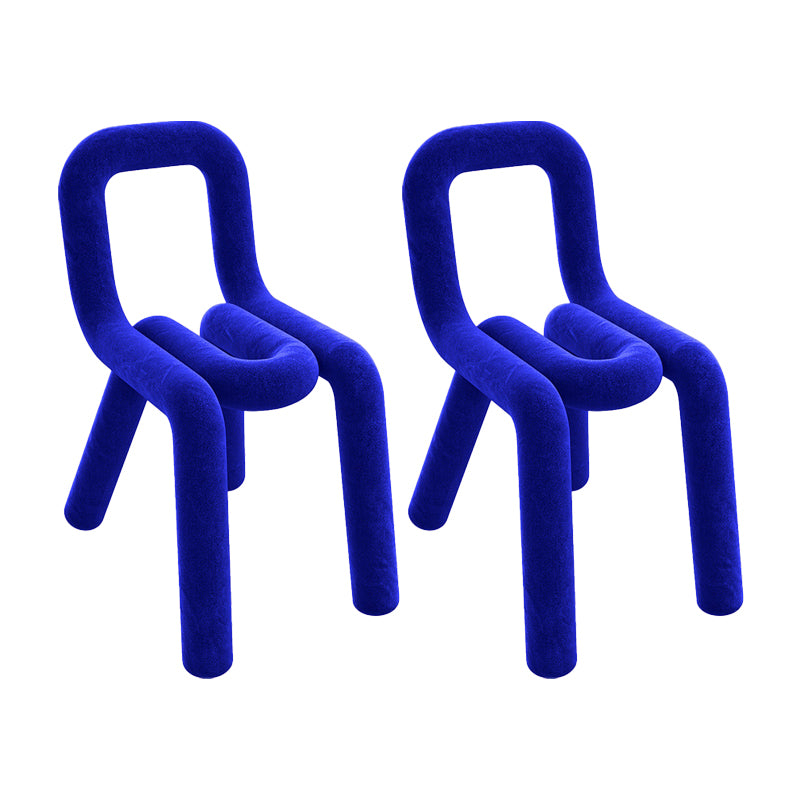 Contemporary Side Chair Velvet Open Back Dining Chair for Indoor